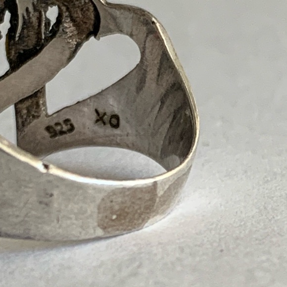 New vintage 4 hearts marcasite silver cocktail ring - Picture 11 of 13